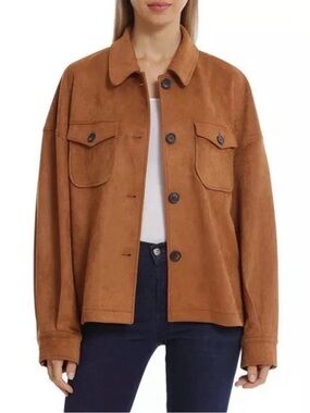 Bagatelle Collection Women's faux Suede Shacket Jacket - Brown